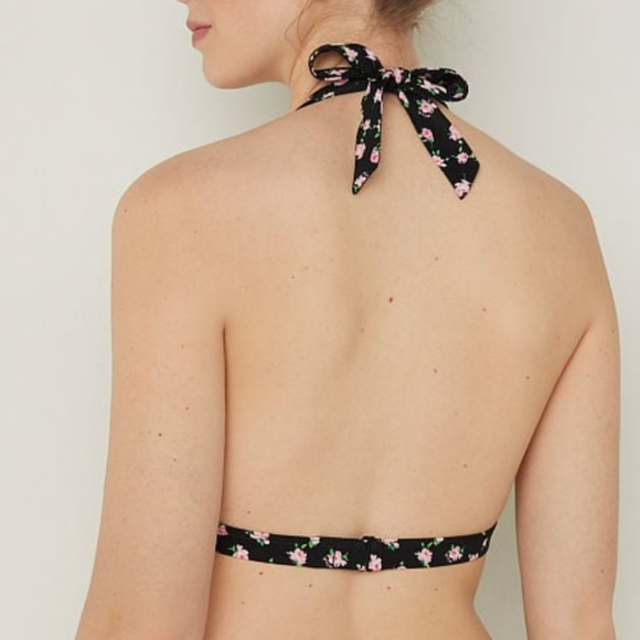 Pink Victorias Secret Push Up Triangle Bikini Top Floral Print - Picture 2 of 6